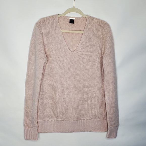 Magaschoni Mohair Wool Blend V-Neck Sweater Size M Long Sleeve Knit Pullover - Picture 10 of 11